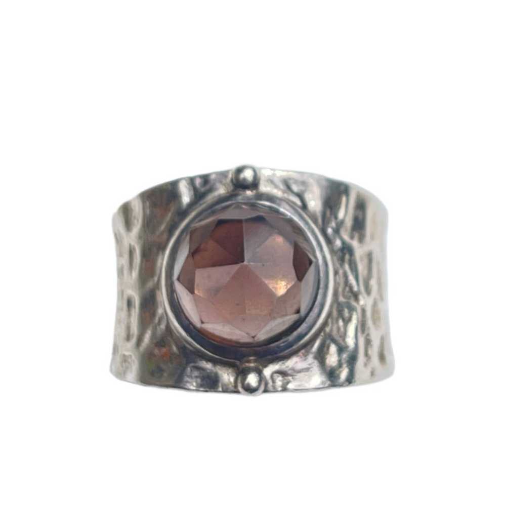 Vintage Smokey Quartz Sterling Silver Ring - Size… - image 1