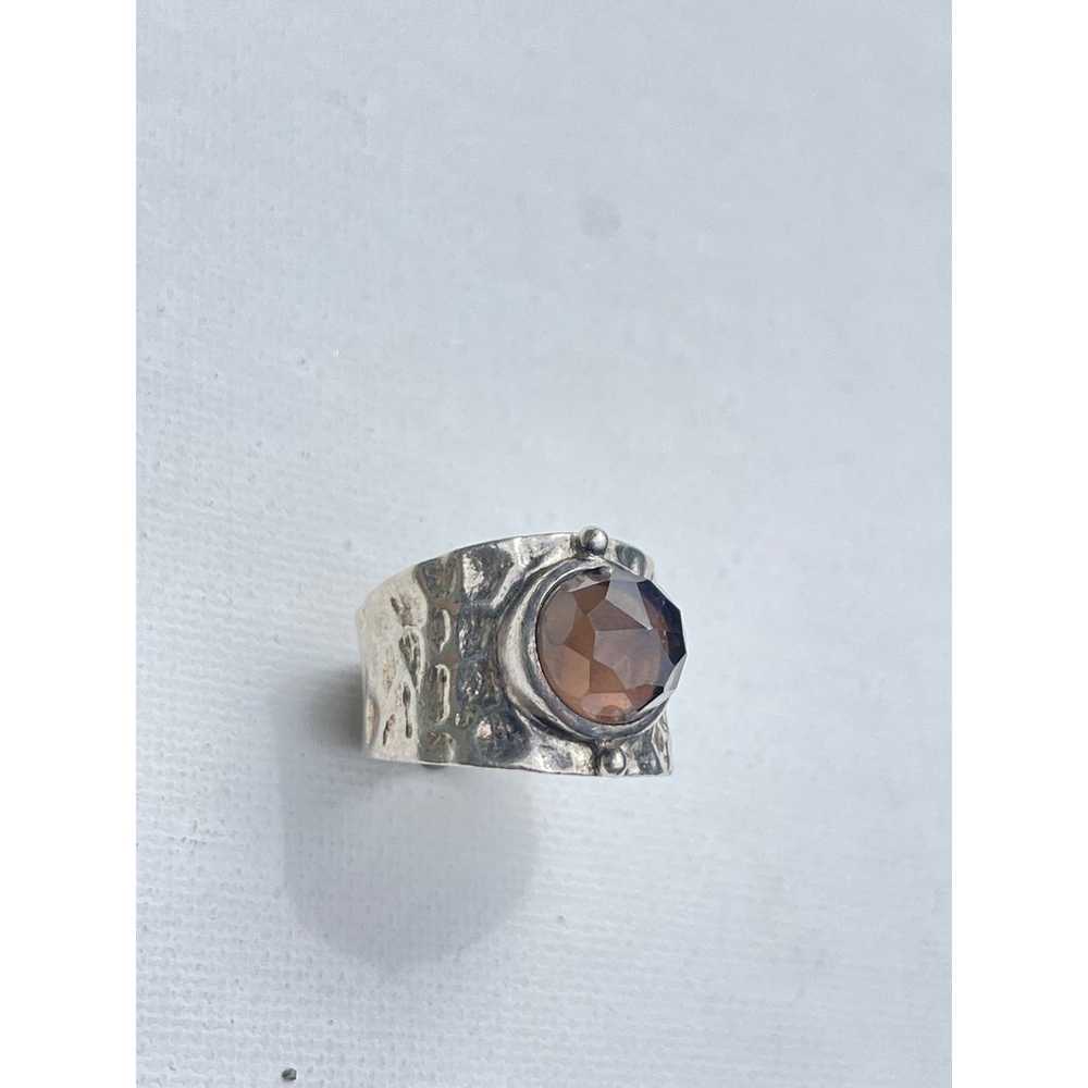 Vintage Smokey Quartz Sterling Silver Ring - Size… - image 2