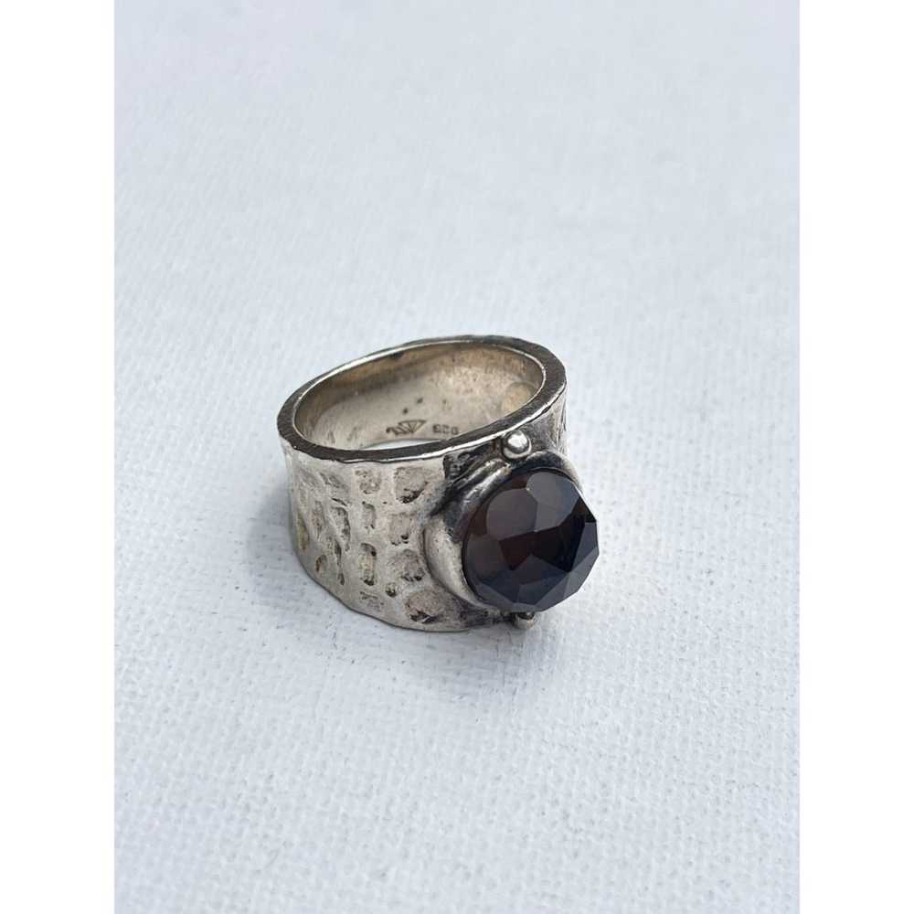 Vintage Smokey Quartz Sterling Silver Ring - Size… - image 3