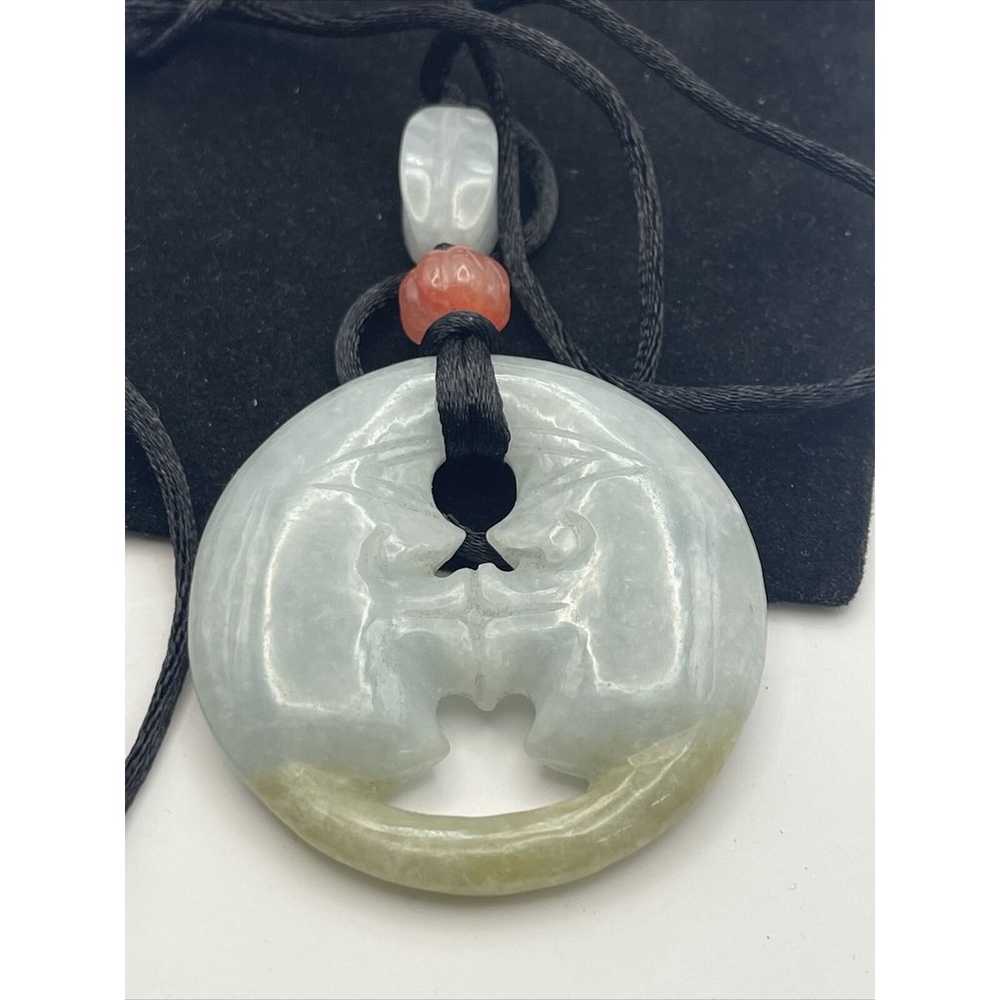 247 carat Jade Vintage Jadeite Carved Necklace Pe… - image 3