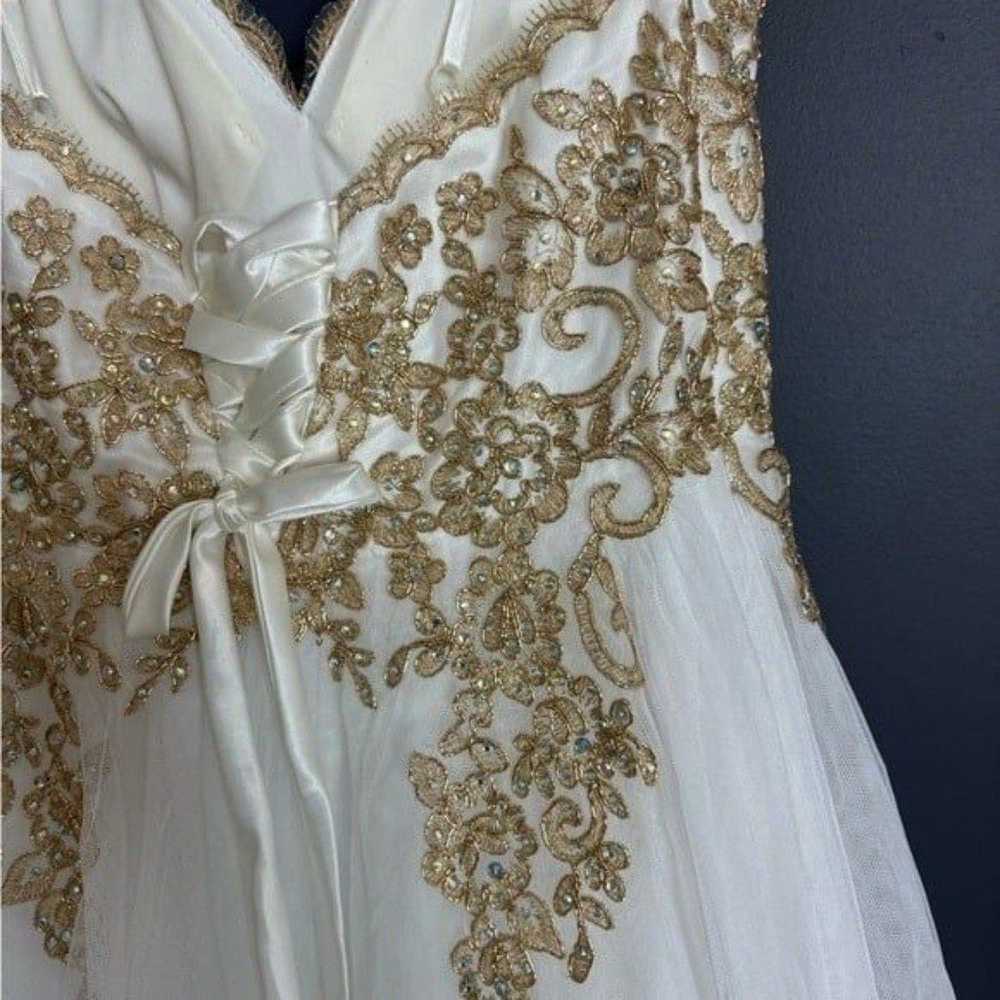 TLC Say Yes To The Prom White & Gold Embellished … - image 10