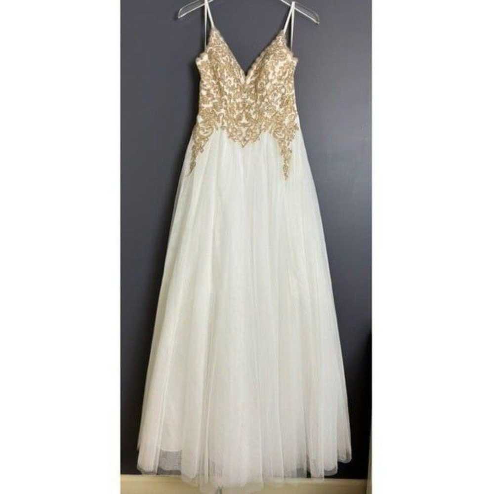 TLC Say Yes To The Prom White & Gold Embellished … - image 1