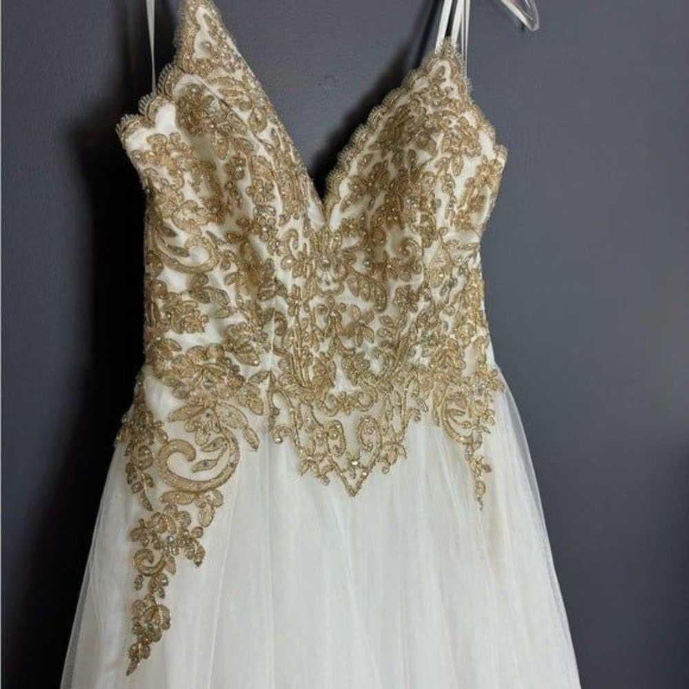 TLC Say Yes To The Prom White & Gold Embellished … - image 7