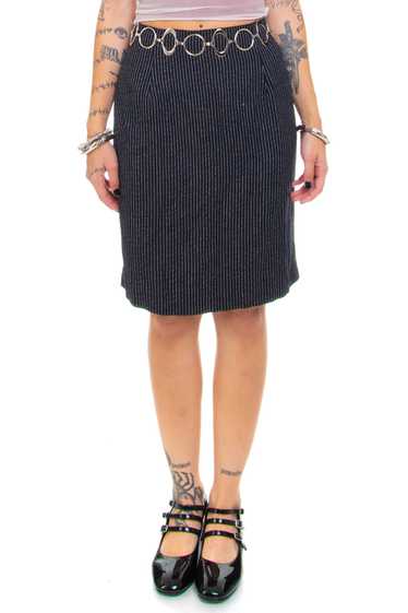 Vintage 90's Star Pinstripe Pencil Skirt - S