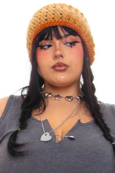 Vintage Y2K Orange Ombre Knitted Beanie