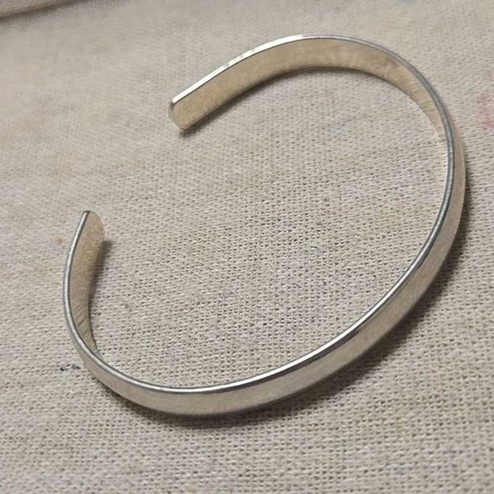 Vintage 925 Sterling Silver Solid Minimalist Curv… - image 4