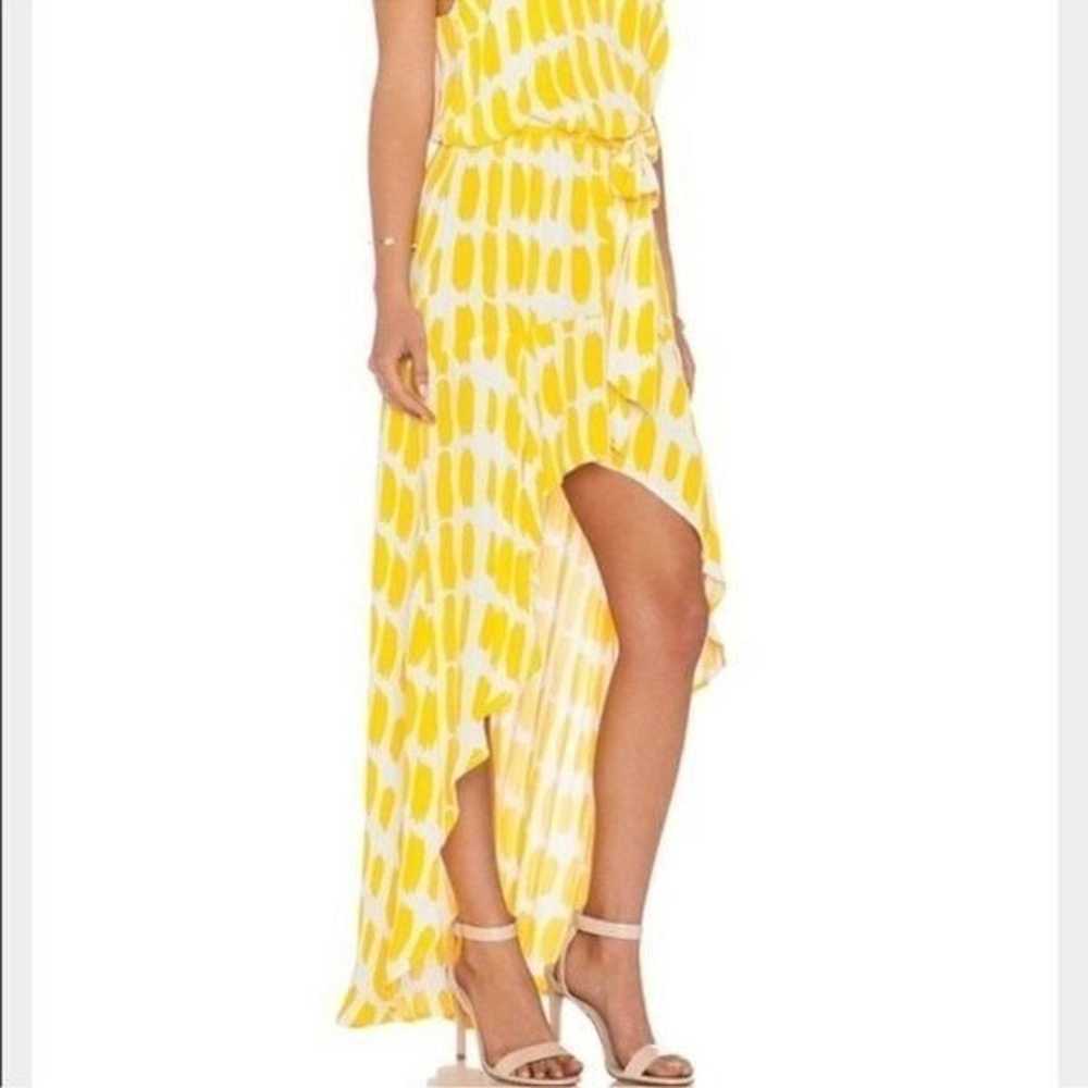 Karina Grimaldi Yellow Alma High Low Ruffle Deep … - image 3