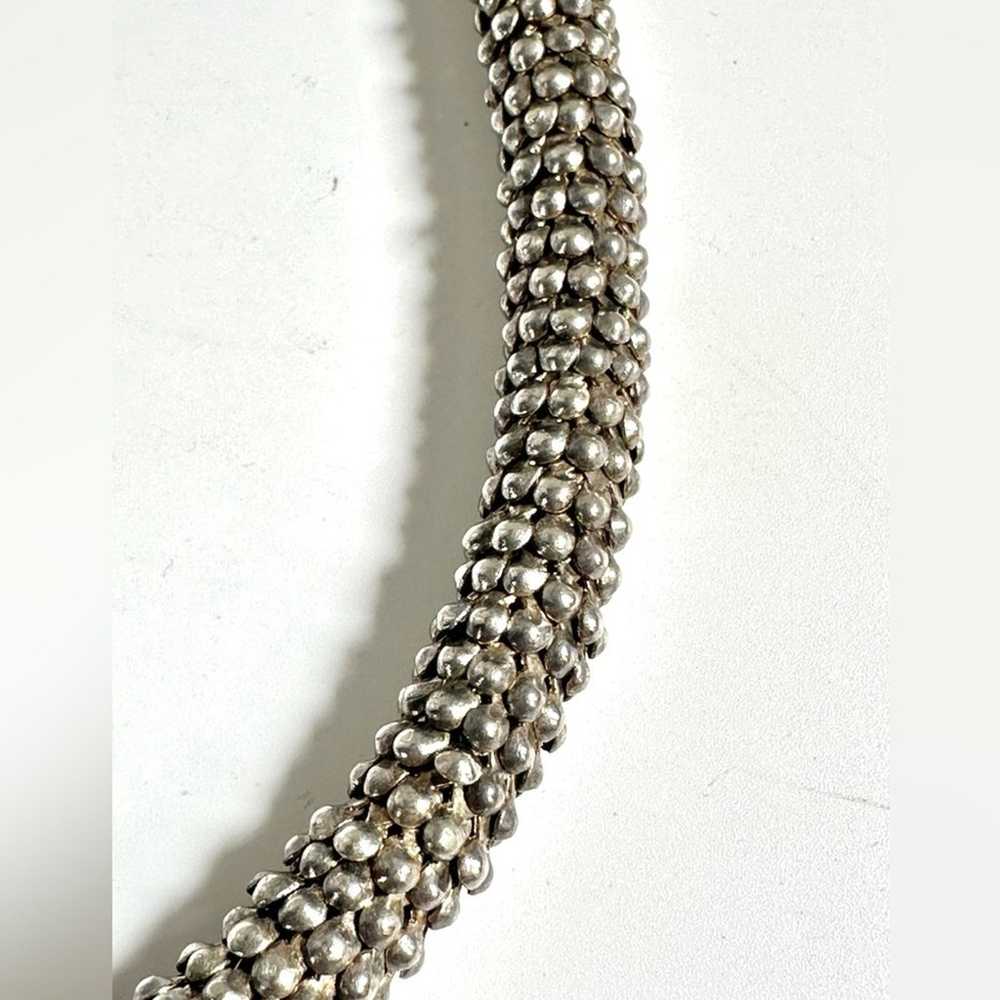 Vintage 80’s Sterling Silver Caps Scoop Necklace - image 4