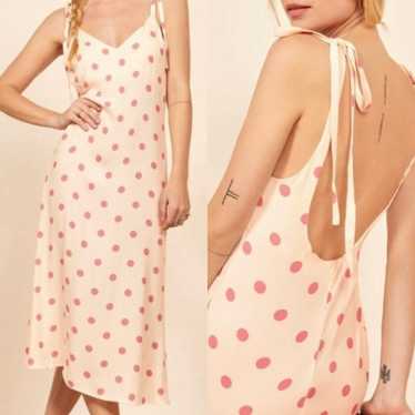 Reformation Jade Polka Dot Slip midi Dress