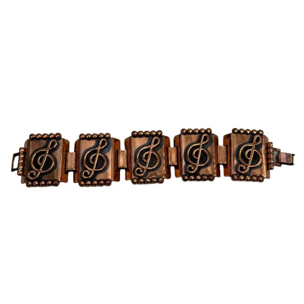 Vintage RENOIR Music Bracelet Copper - image 2