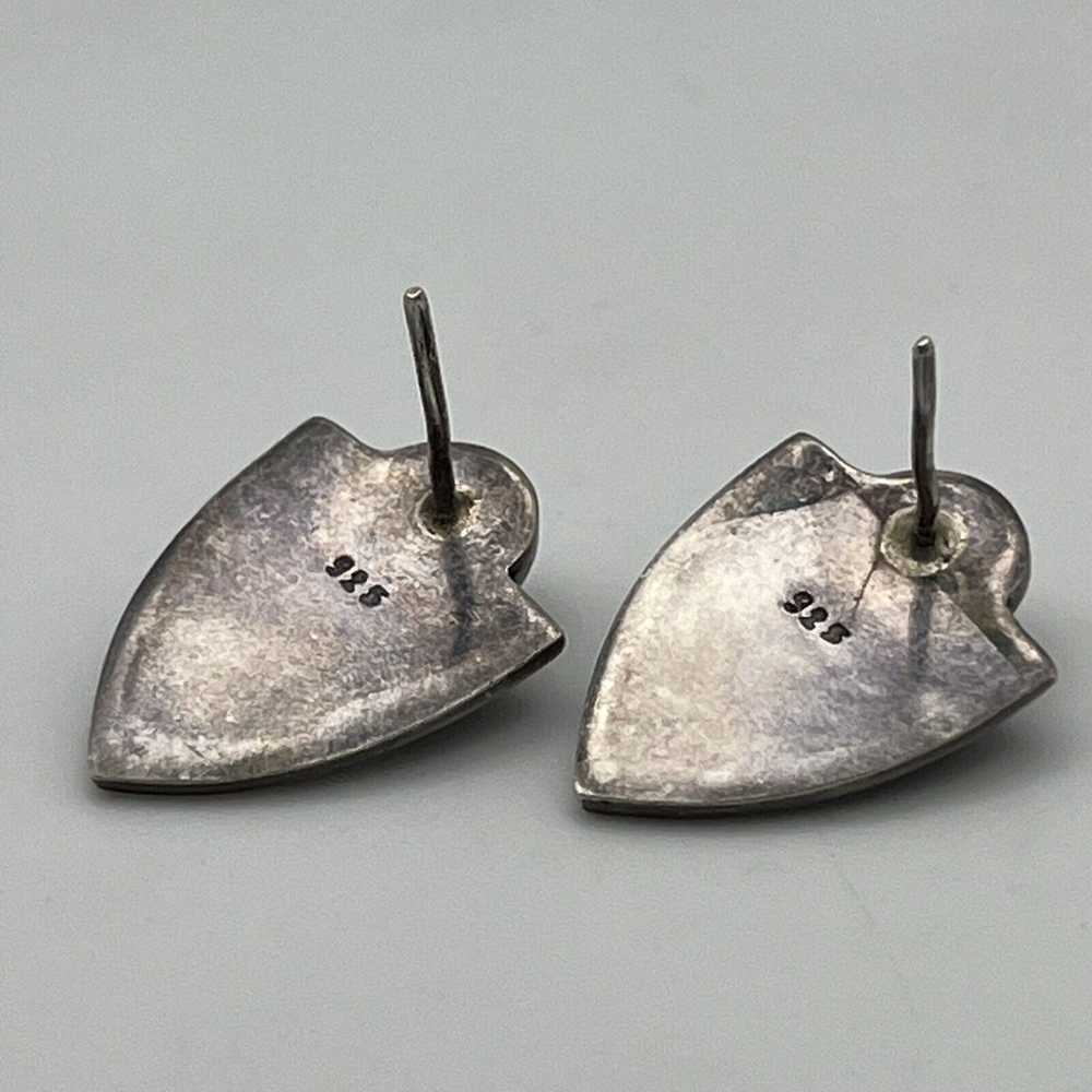 Vintage Onyx Sterling Silver 925 Stud Earrings - image 3