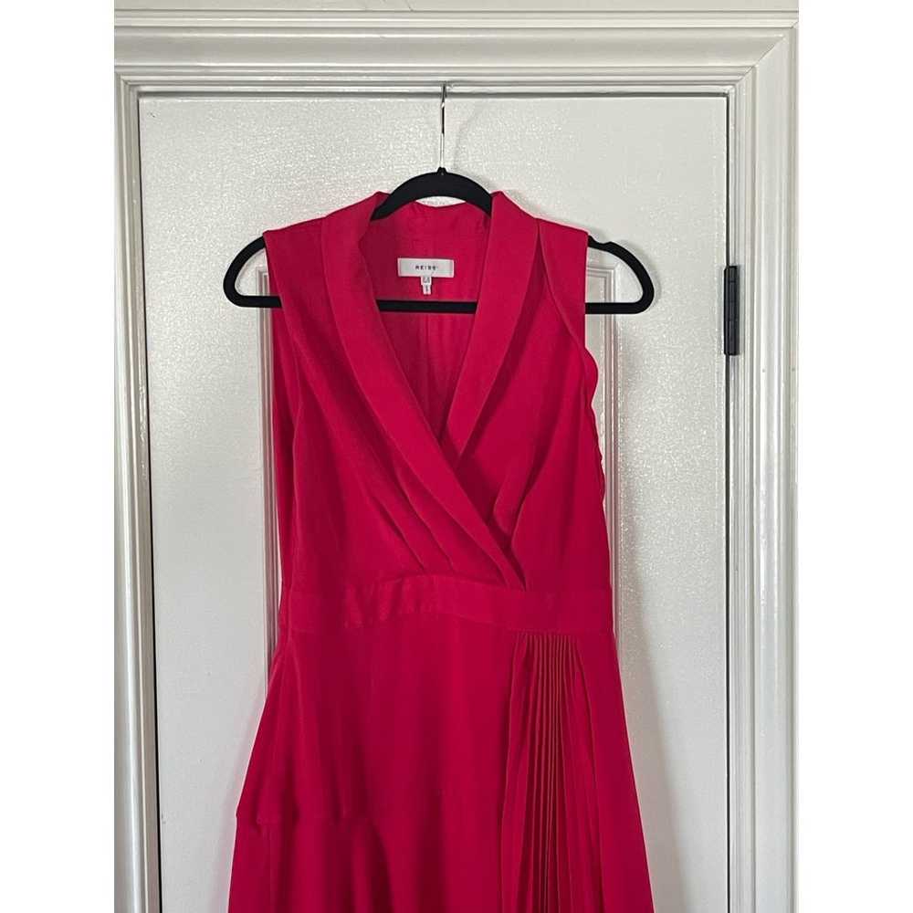 REISS CLAIRE PLEATED FITTED MIDI DRESS SIZE 6 - image 6