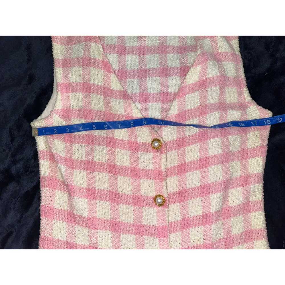 VINTAGE ITALIAN DESIGNER PINK CHECK VEST & MINISK… - image 10