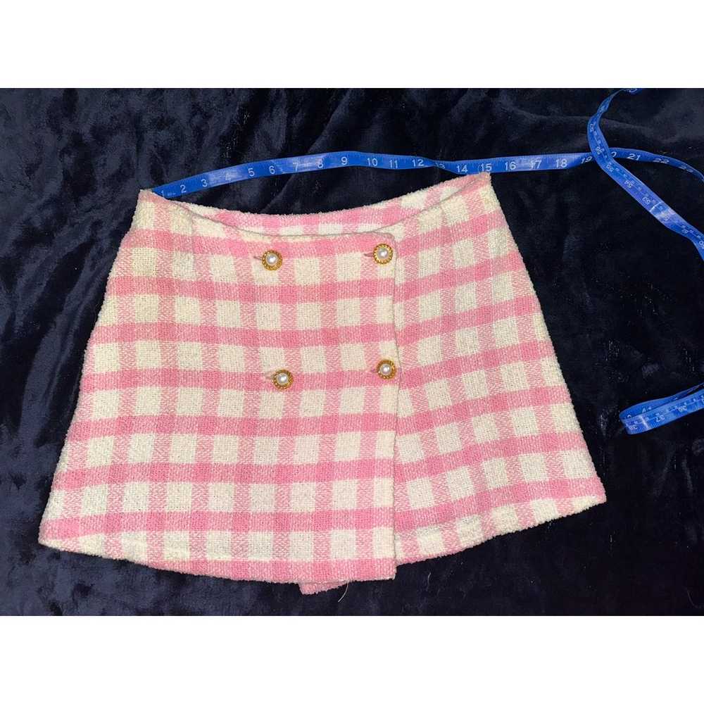 VINTAGE ITALIAN DESIGNER PINK CHECK VEST & MINISK… - image 12