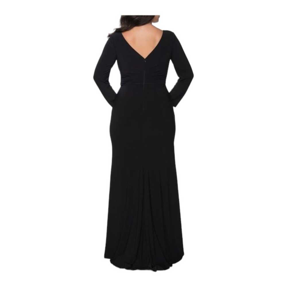 La Femme Dress 29044 black faux wrap black plus s… - image 8