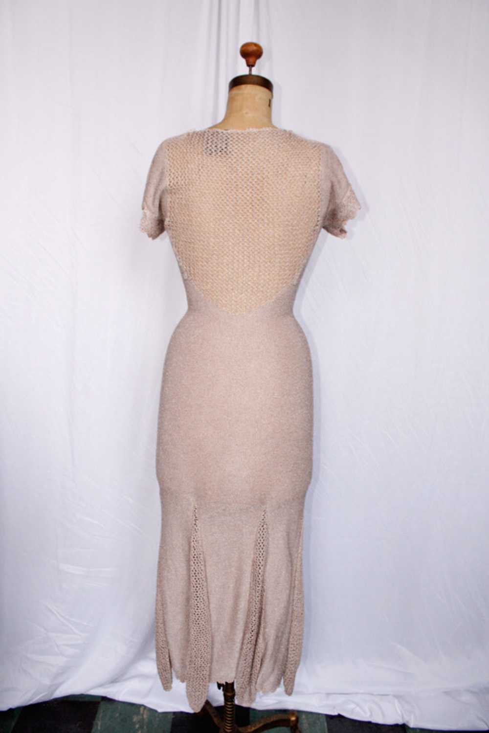 1930s Silver Lavender Knit Gown - Small - image 6