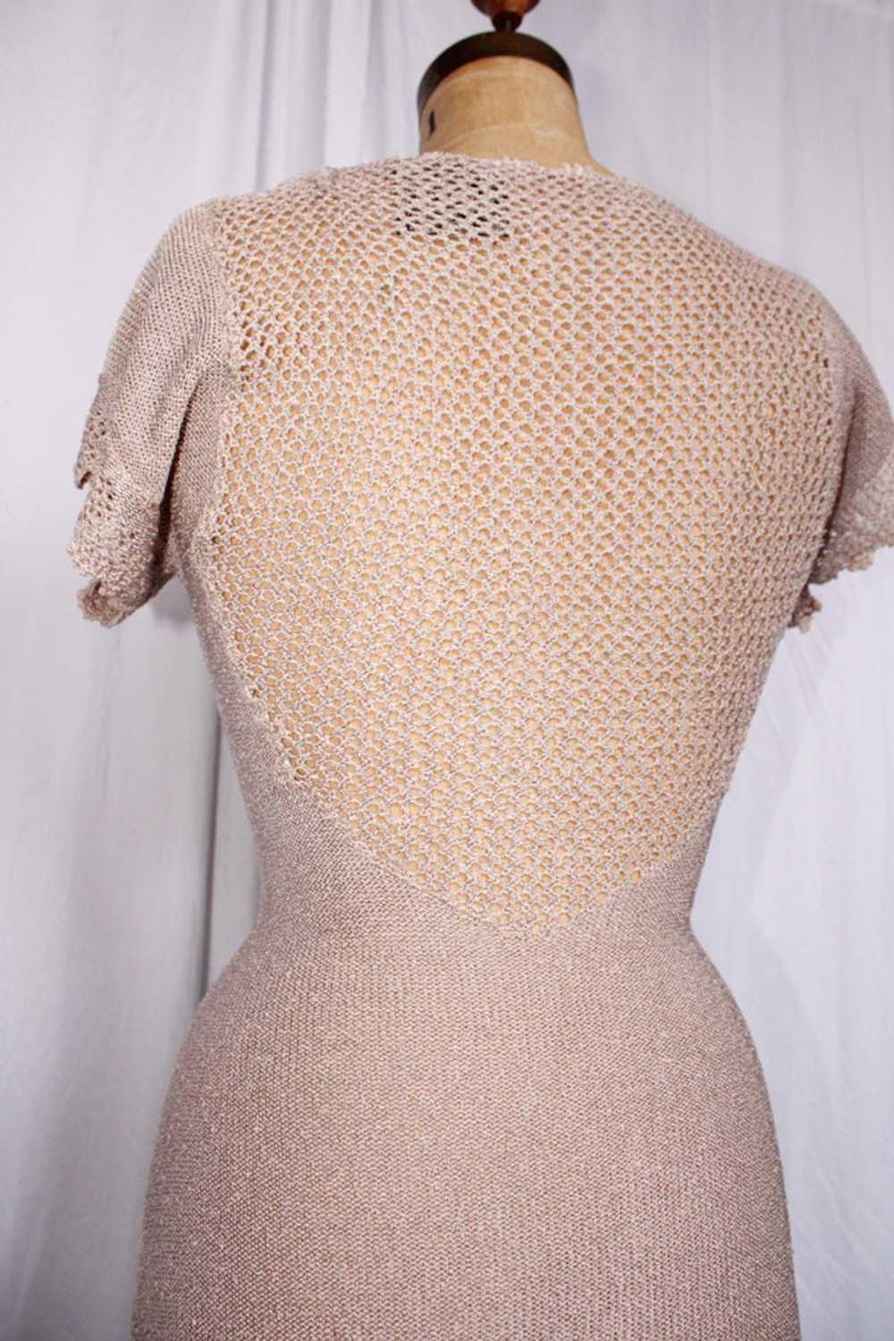 1930s Silver Lavender Knit Gown - Small - image 9