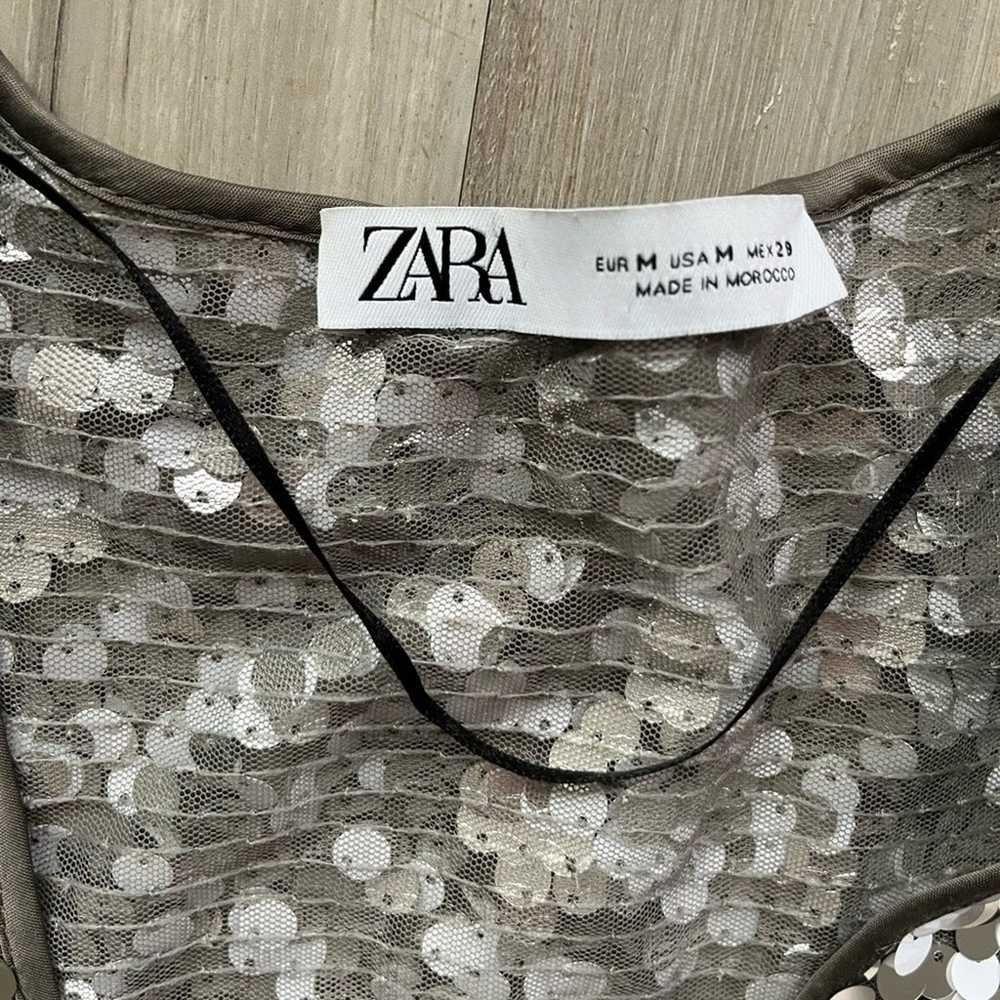 Zara Medium Bloggers Fav Silver Sequin Party Kimo… - image 6