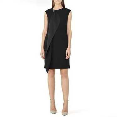 Reiss Cora Black Ruffle Sleeveless Shift Dress 8