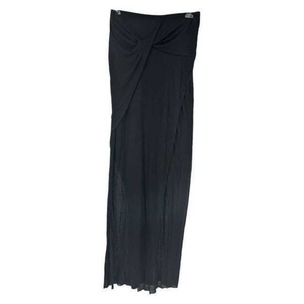 Helmut Lang Dress Black Maxi Strapless High Slit … - image 1