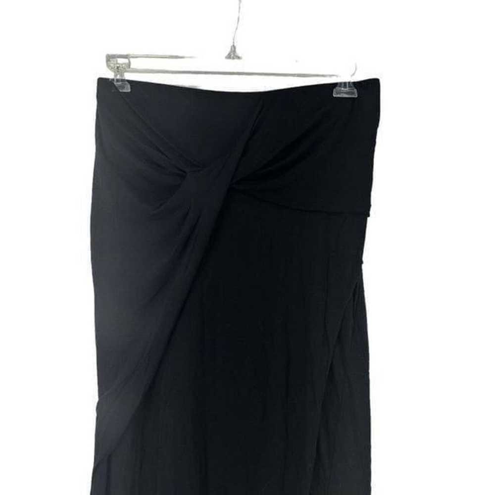 Helmut Lang Dress Black Maxi Strapless High Slit … - image 3