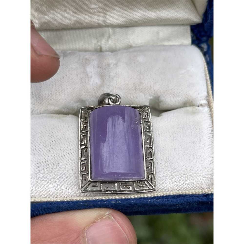 GSJ Lavender Jade Sterling Silver 925 Pendant Pur… - image 10