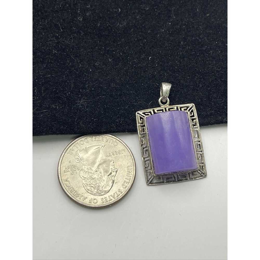 GSJ Lavender Jade Sterling Silver 925 Pendant Pur… - image 11