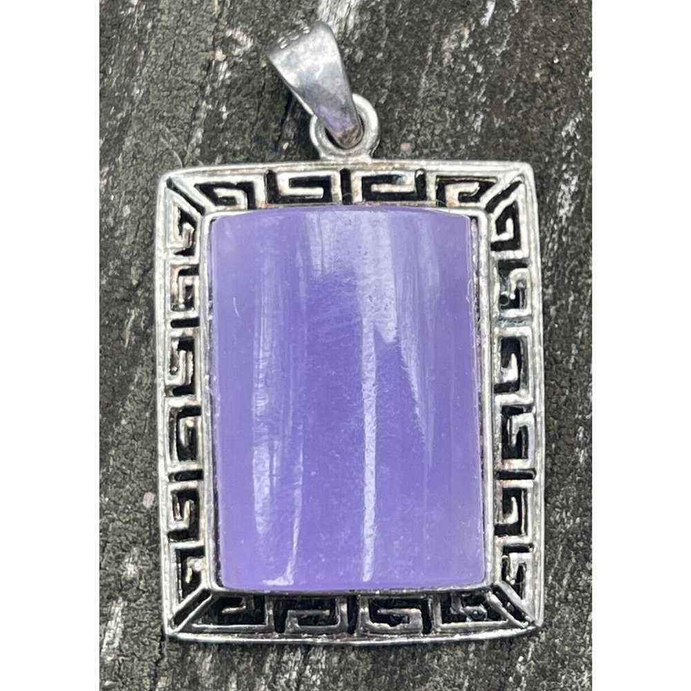 GSJ Lavender Jade Sterling Silver 925 Pendant Pur… - image 2