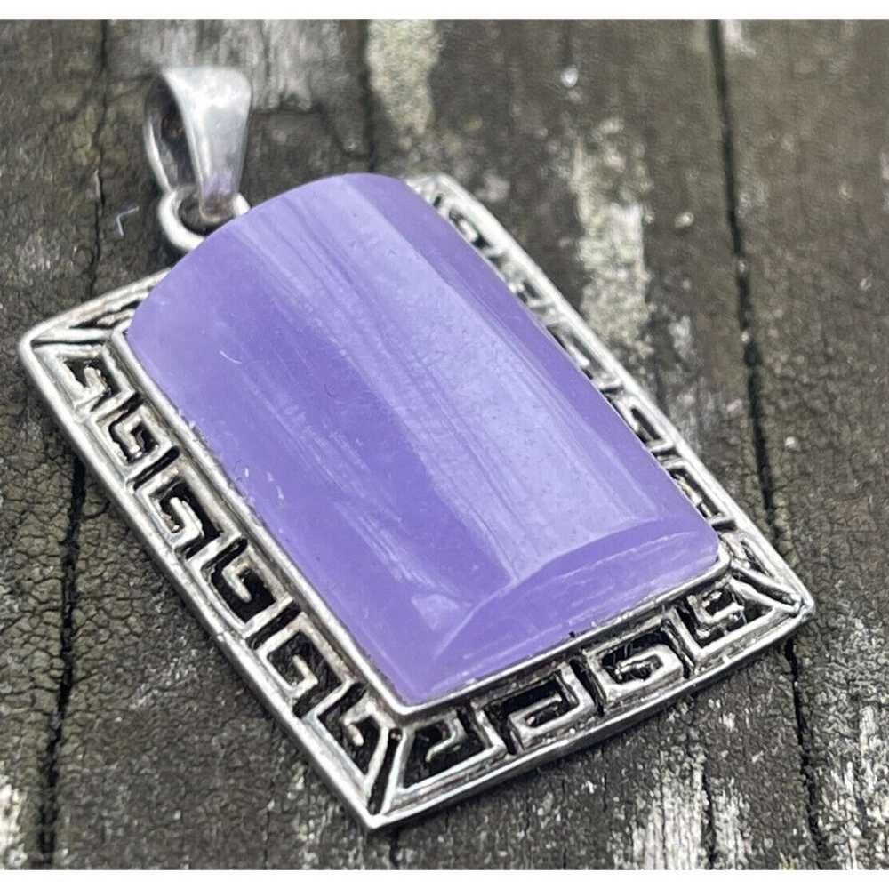 GSJ Lavender Jade Sterling Silver 925 Pendant Pur… - image 3