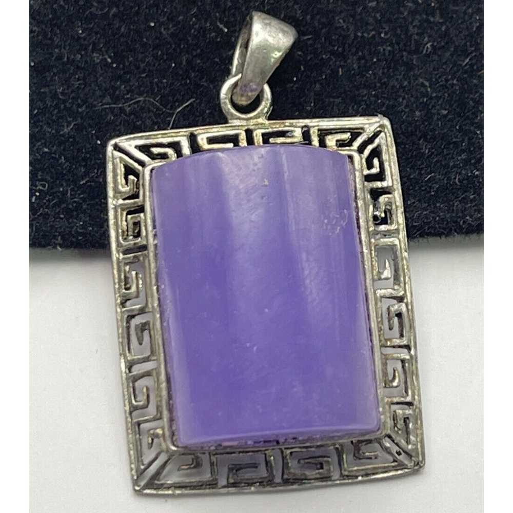 GSJ Lavender Jade Sterling Silver 925 Pendant Pur… - image 4