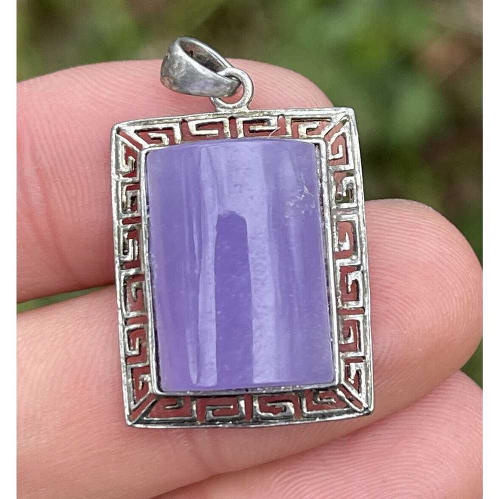 GSJ Lavender Jade Sterling Silver 925 Pendant Pur… - image 5