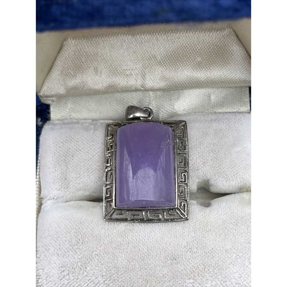 GSJ Lavender Jade Sterling Silver 925 Pendant Pur… - image 8