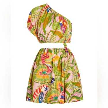 Farm Rio Macaw Leaves One-Shoulder Mini Dress siz… - image 1