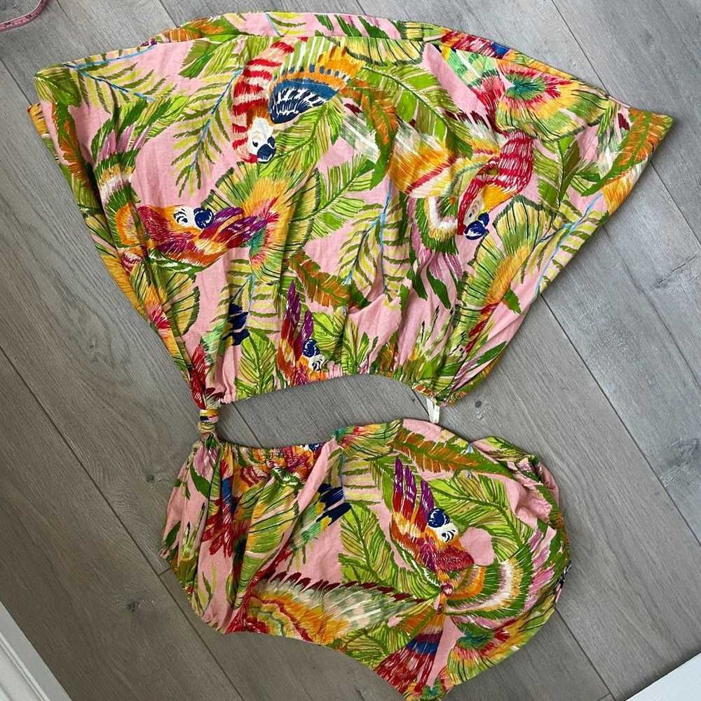 Farm Rio Macaw Leaves One-Shoulder Mini Dress siz… - image 7