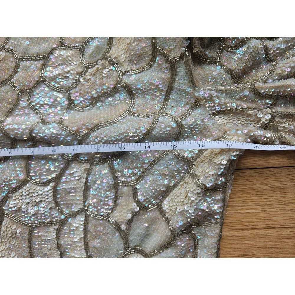 Vintage 90's Oleg Cassini Formal Sequin & Beaded … - image 10