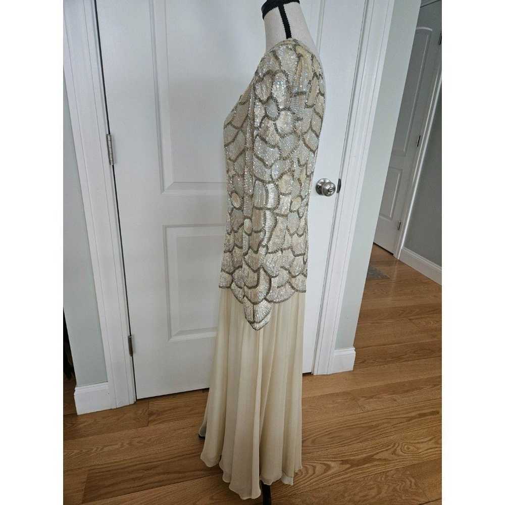 Vintage 90's Oleg Cassini Formal Sequin & Beaded … - image 12