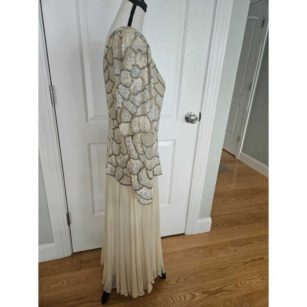 Vintage 90's Oleg Cassini Formal Sequin & Beaded … - image 8