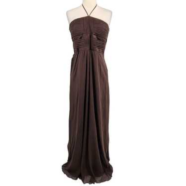 Vintage BCBG Paris Coco Brown Matte Silk Crepe For