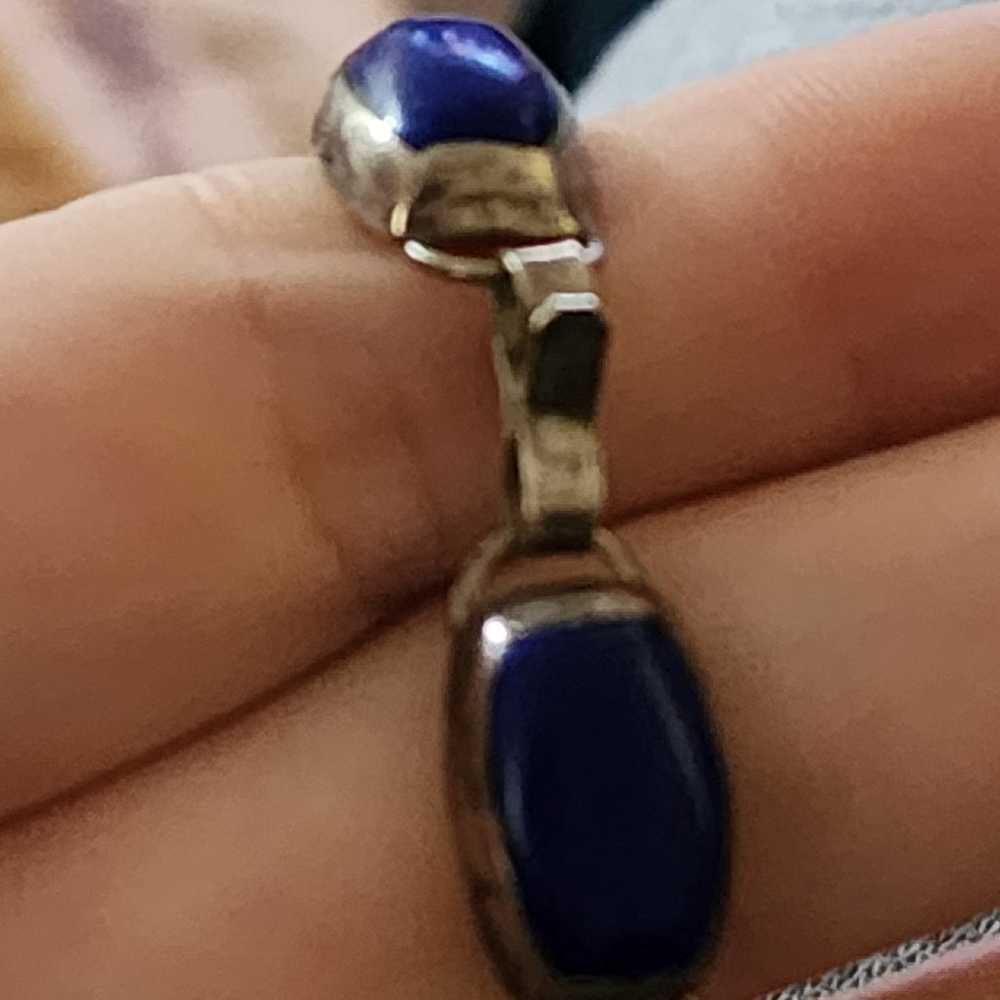 .925 silver vintage lapis bracelet - image 6