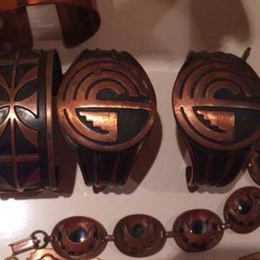 Pair Of Vintage Copper Cuff Bracelets - image 1