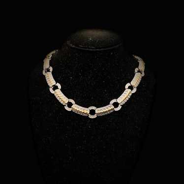 Stylish Vintage Silver & Gold Plated Collar Chunky