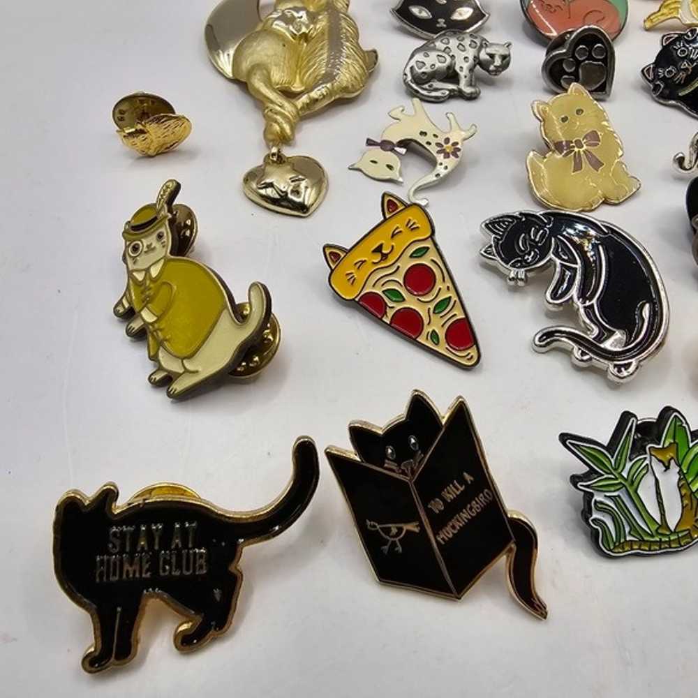 Lot of 33 Cat Lapel Pins Cat Lady Kittens Figural… - image 2