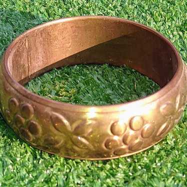 Antique Hollow Brass Bangle Bracelet