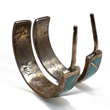 ZUNI Claudine Haloo Turquoise Sterling Silver Hoop