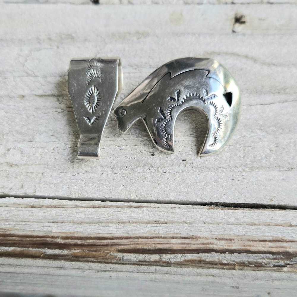 Sterling Silver Signed Native American Delgarito … - image 5