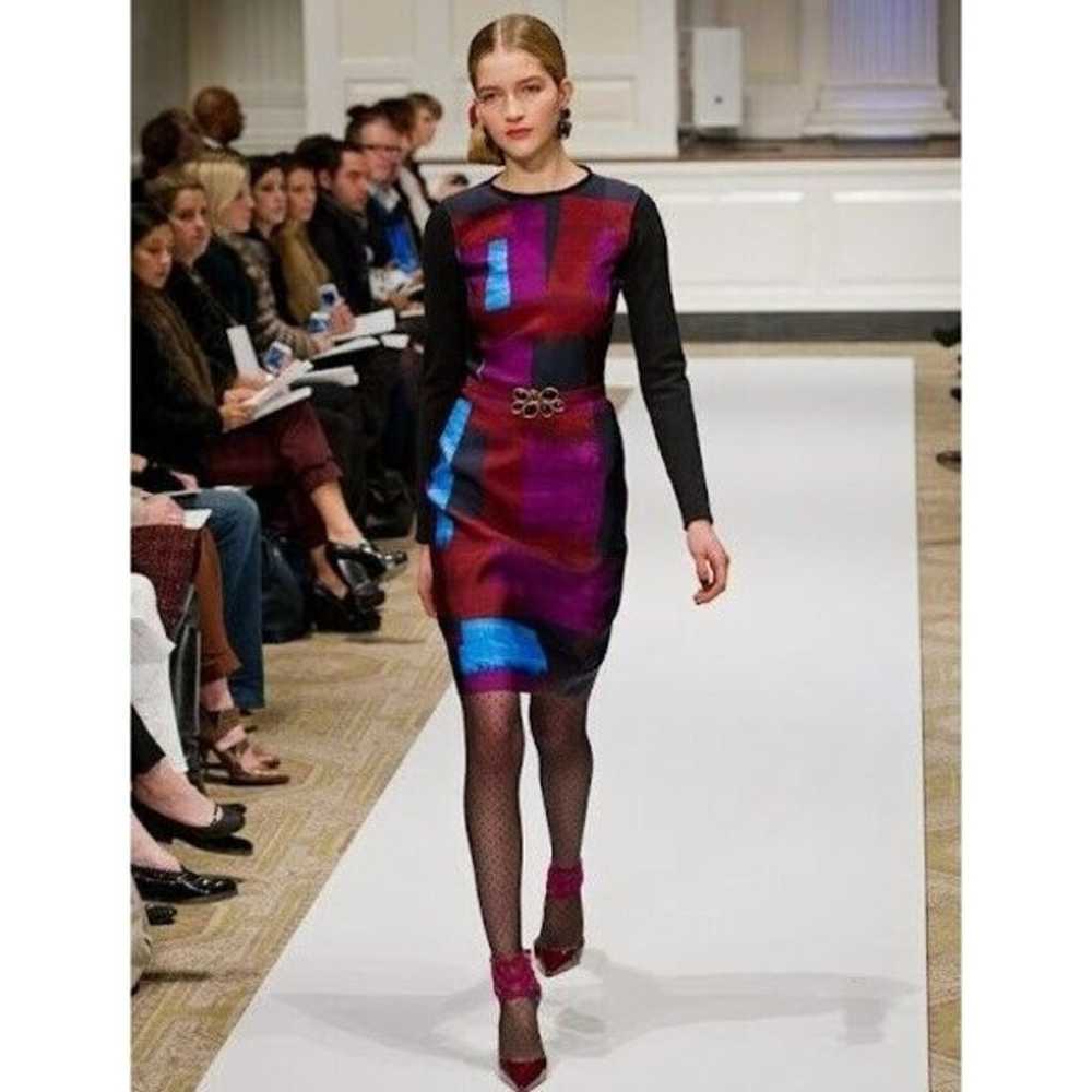 RUNWAY Oscar de la Renta Silk Knee-Length Dress S… - image 2