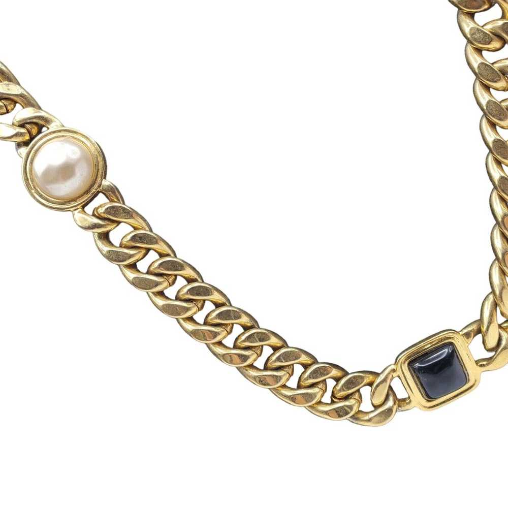 Carolee Gold Tone Curb Chain Necklace 1980s Faux … - image 2