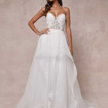 Mine, All Mine White Embroidered Organza Strapless