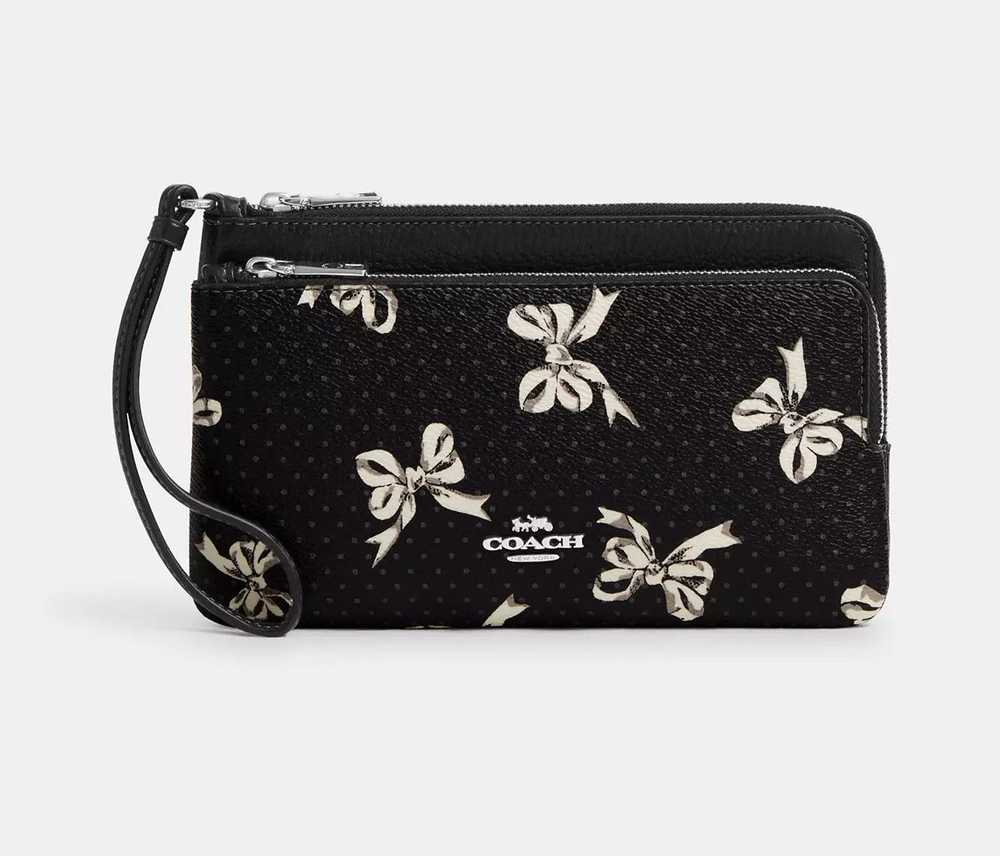 Coach Double Zip Wallet With Bow Print CAA85 - image 7