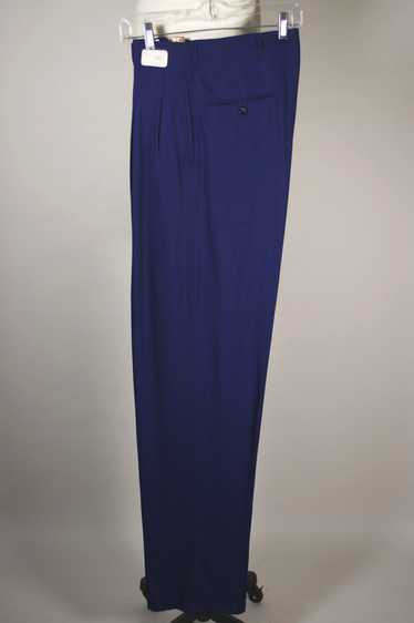 Blue rayon gabardine 1940s 50s mens pant Hollywood